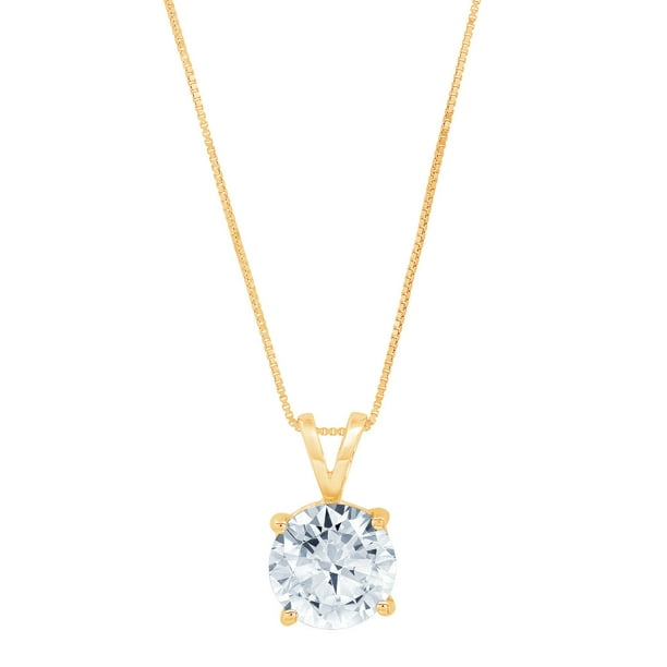 1.5CT ROUND SOLITAIRE PENDANT NECKLACE SOLID 14K YELLOW GOLD 1.5CT ROUND SOLITAIRE PENDANT NECKLACE SOLID 14K YELLOW GOLD